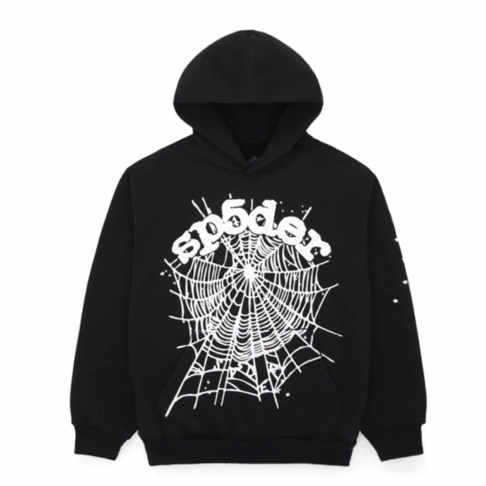 SP5DER Spider Web Hoodie Black